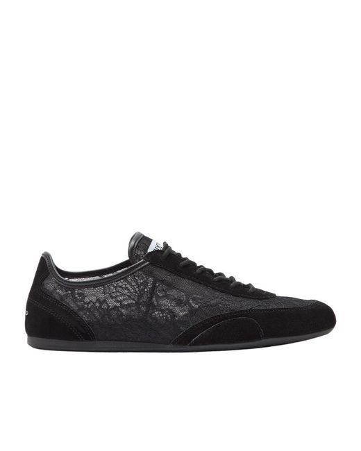 Jimmy Choo Black Sunny Panelled Lace Sneakers