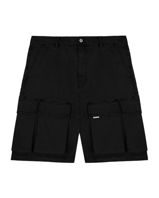 Represent Black Solid Color Shorts for men