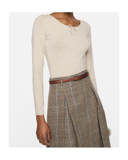 Acne White Bow-Detail Long-Sleeve T-Shirt