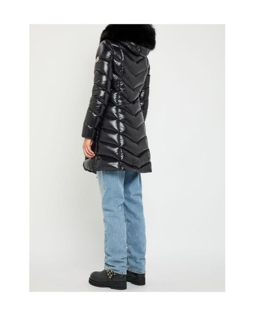 Moncler Black Fulmarus Quilted Glossed Shell Coat