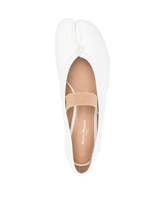 Maison Margiela White Tabi Elastic Band Ballerinas