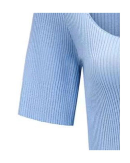 THREE QUARTERS Blue Square-Necked Sweater for men