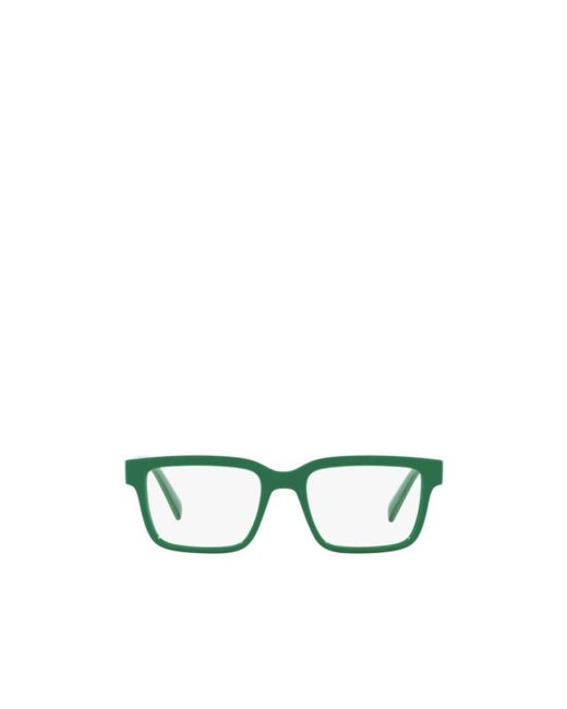 Dolce & Gabbana Green Eyewear Rectangular Frame Glasses for men