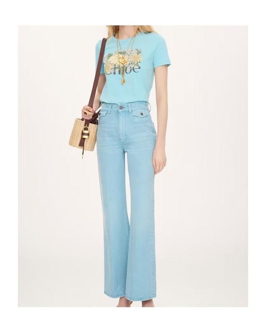 Chloé Blue Baby Fit Logo T-Shirt