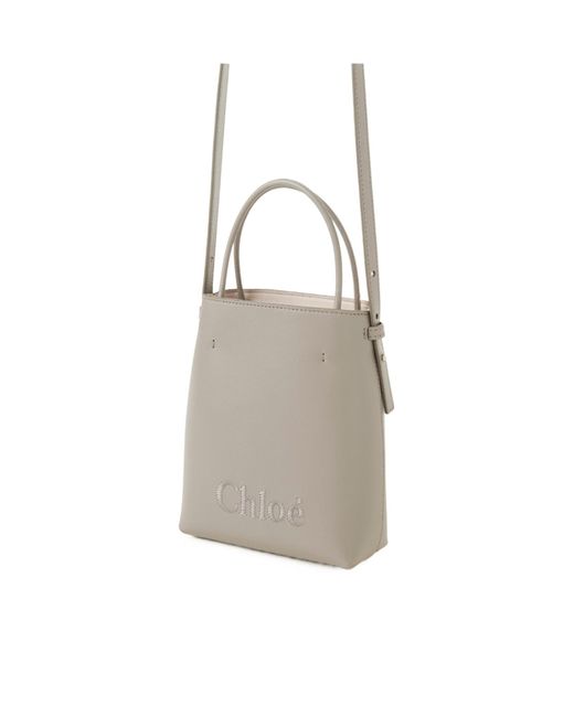 Chloé Natural Chloé Sense Micro Tote Bag