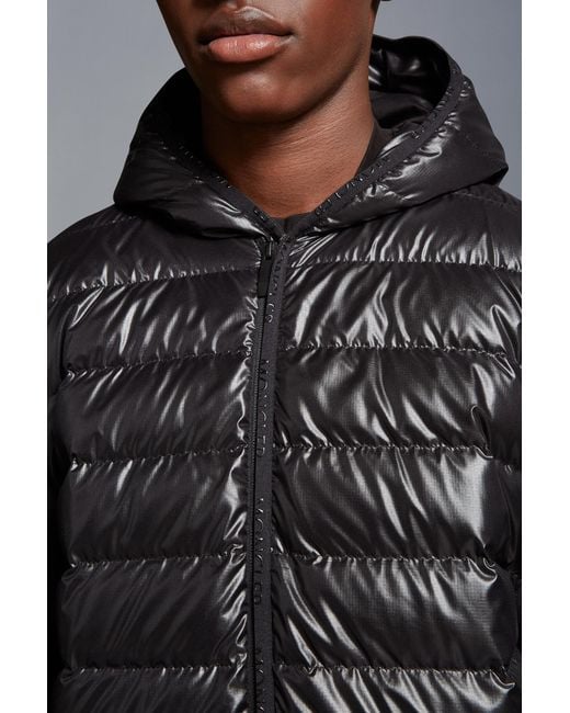 Moncler Black Zip-Up Padded Hoodie for men