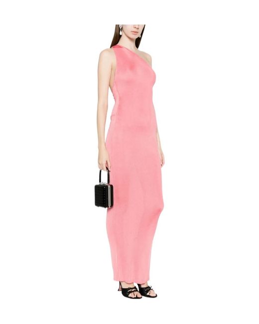 Self-Portrait Pink One-Shoulder Maxi Dress