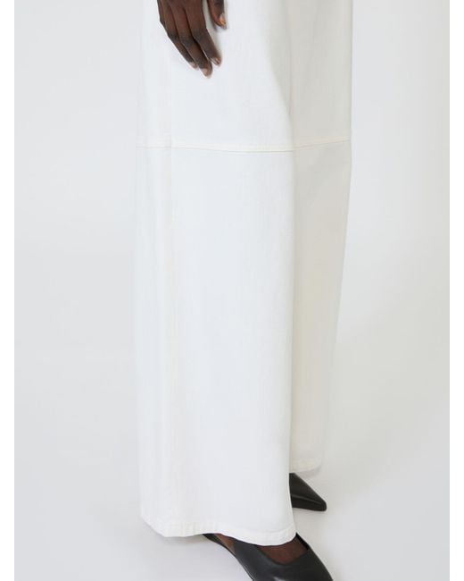 Max Mara White Cotton Bull Trousers
