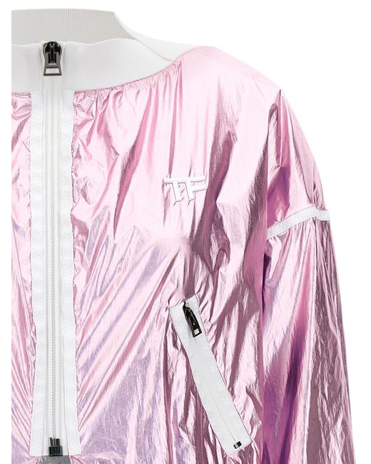 Tom Ford Pink Zip-Up Cropped Bomber Jacket