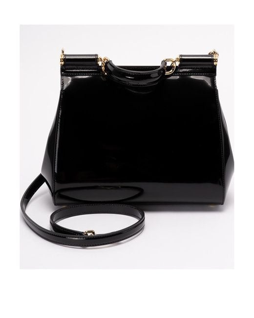 Dolce & Gabbana Black Logo-Plaque Small Sicily Bag