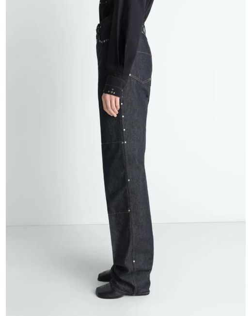 Lemaire Gray Panelled Studded Trousers