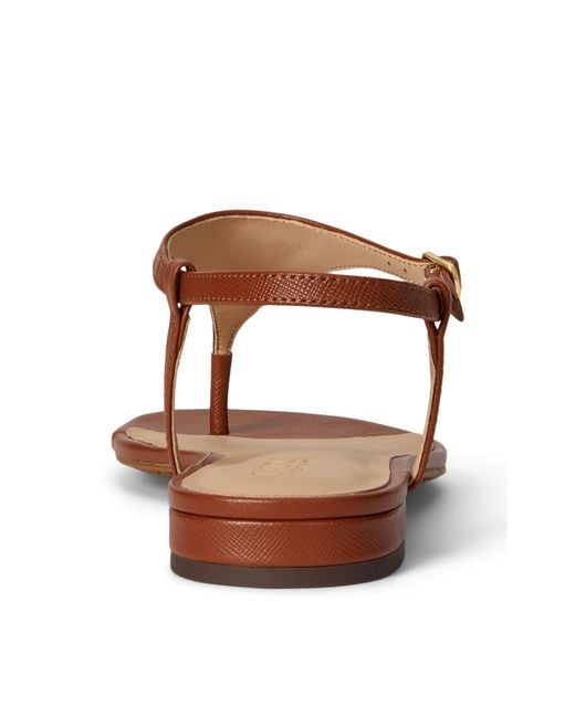 Ralph Lauren Brown Simple Flat Sandals