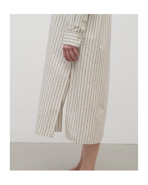 The Row White Chihiro Striped Shirt Dress