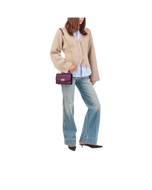 Mulberry Purple Small Solid Color Crossbody Bag