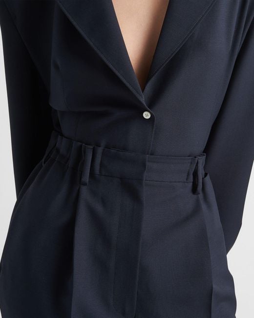 Prada Blue Pleated Tailored Trousers