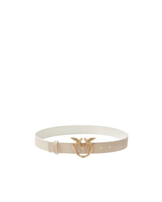 Pinko White Double-Face Love Birds Buckled Belt
