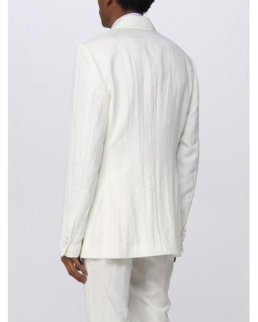 Etro White Single-Breasted Blazer for men