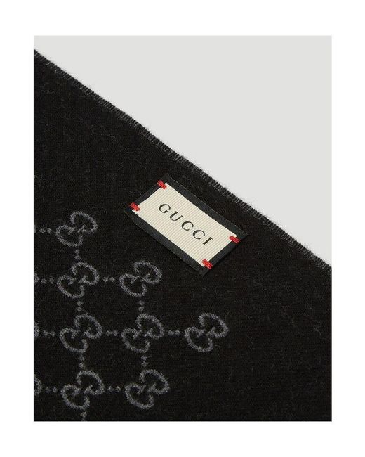 Gucci Gray Gg Jacquard Scarf for men