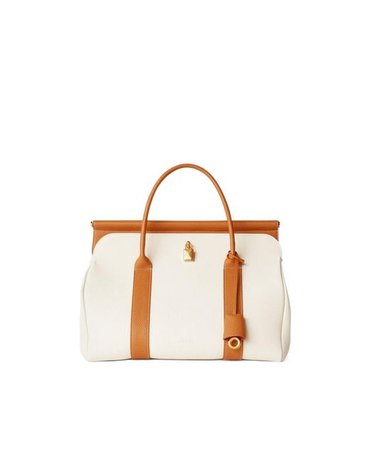 Loro Piana White Double-Handle Handbag