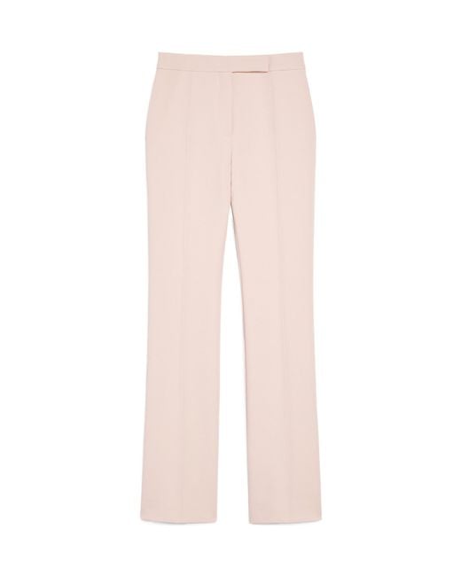 Max Mara Pink Flared Sable Trousers