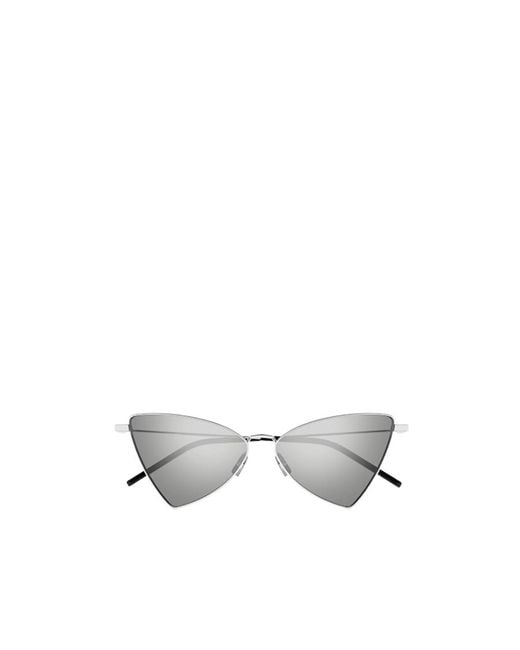 Saint Laurent White Eyewear Geometric Frame Sunglasses