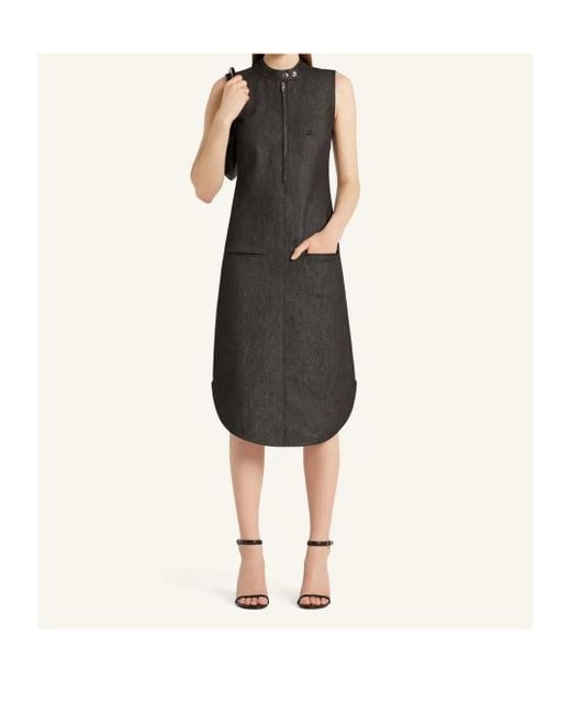 Courreges Black Zip-Front Sleeveless Dress