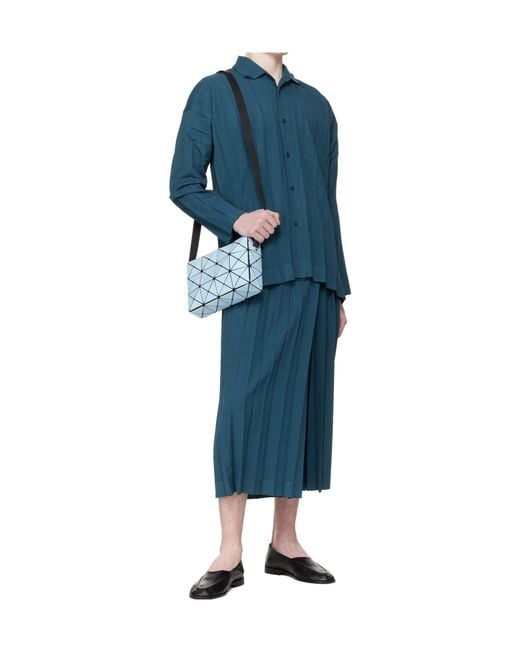 Homme Plissé Issey Miyake Blue Pleated Casual Pants for men