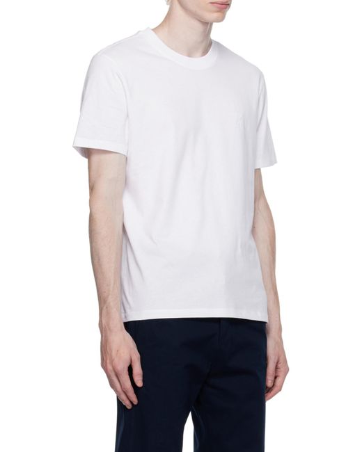 AMI White Short Sleeved Crewneck T-Shirt for men