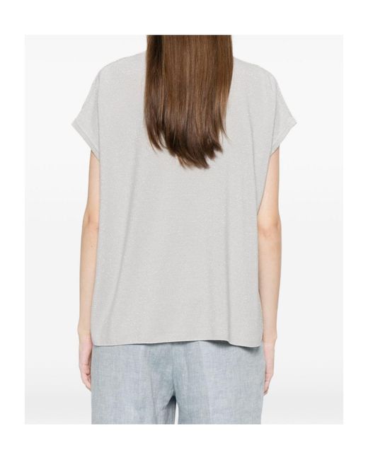 Fabiana Filippi White V-Neck T-Shirt