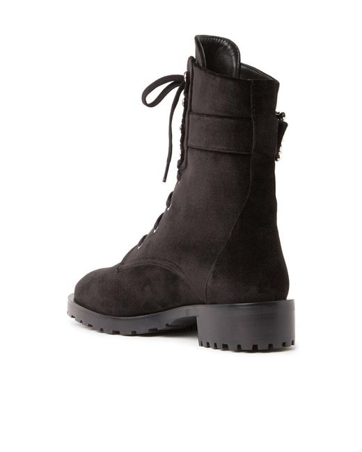 Stuart Weitzman Black 40Mm Buckle-Fastening Lace-Up Boots