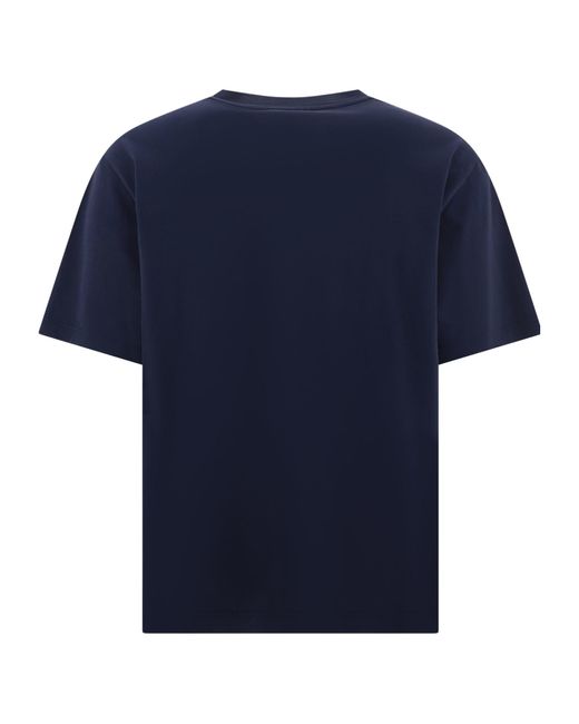 Maison Kitsuné Blue Maison Kitsuné Bold Fox Head Patch Crewneck T-Shirt for men