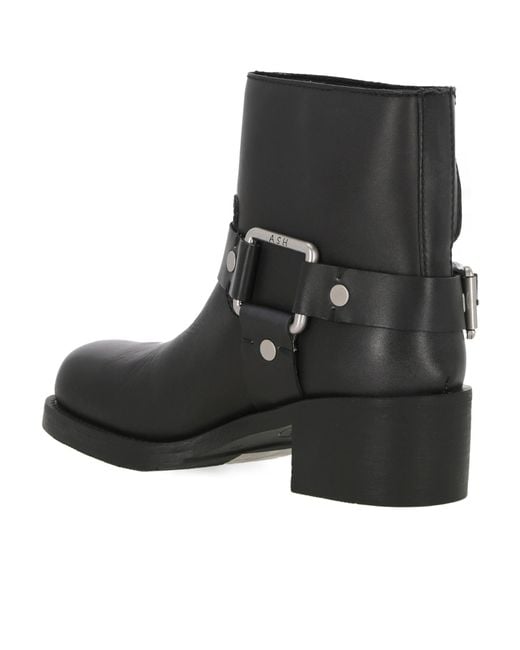 Ash Black Round-Headed Short Boots