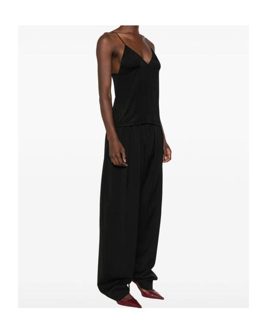 Saint Laurent Black V-Neck Chain-Link Top