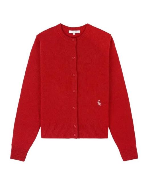 Sporty & Rich Button Embroidered Cardigan
