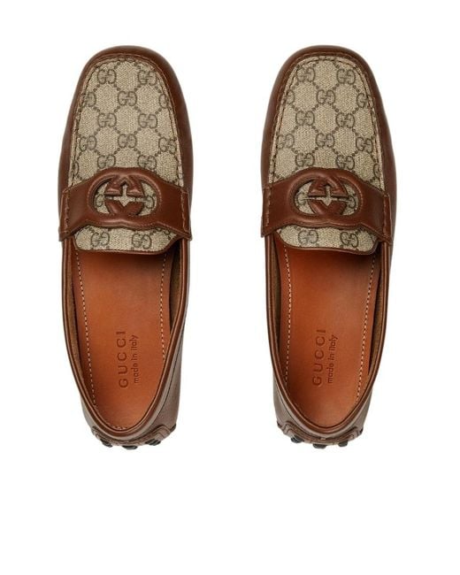 Gucci Interlocking G Driving Shoes in Brown for Men | Lyst
