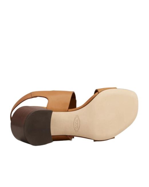 Tod's Brown Block Heel Sandals