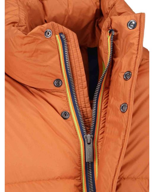 K-Way Brown Tuill Thermo Short Puffer Jacket for men