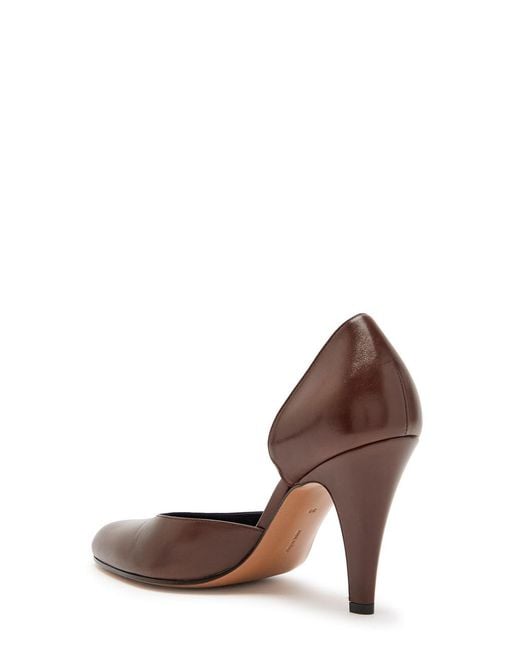 The Row Brown Solid-Color Leather Pumps