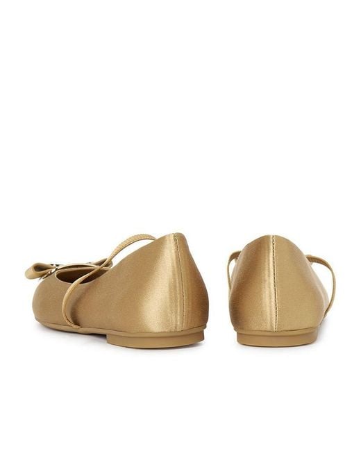 Ferragamo Natural Zina T Light Came Flat Shoes