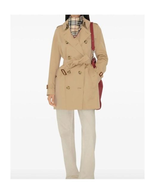 Burberry Natural Gabardine Short Kensington Heritage Trench Coat
