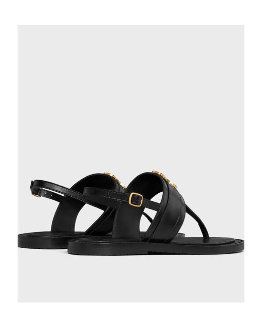 Celine Lympia Triomphe Thong in Black | Lyst