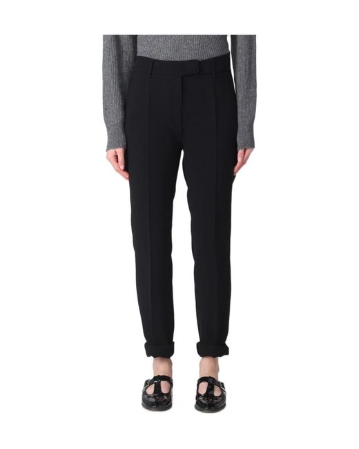 Max Mara Black Studio High Waist Cropped Trousers