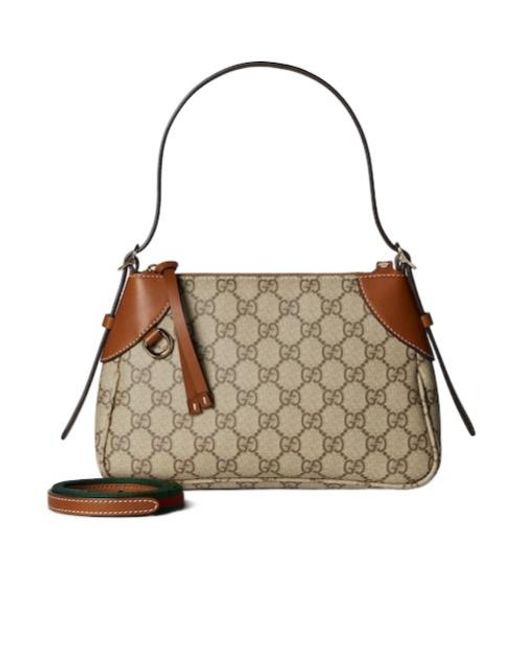 Gucci Brown Gg Emblem Small Shoulder Bag