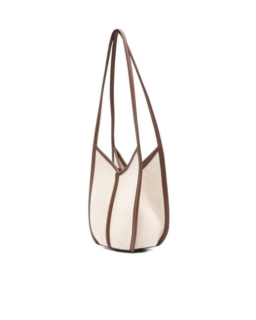 Hereu White Calella Bucket Leather-Trimmed Shoulder Bag