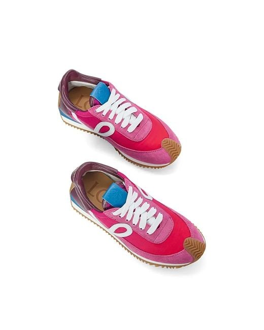 Loewe Pink Flow Runner 2.0 In Nylon And Suede