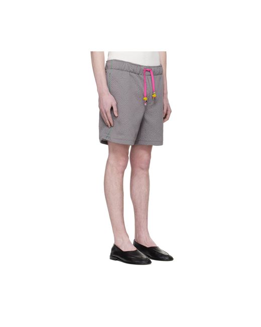 Casablanca Gray Logo-Pattern Shorts for men