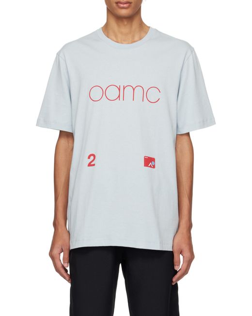 OAMC Blue Logo-Printed Crewneck T-Shirt for men