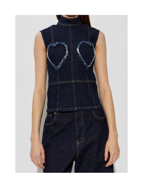 Moschino Blue Sleeveless Tops