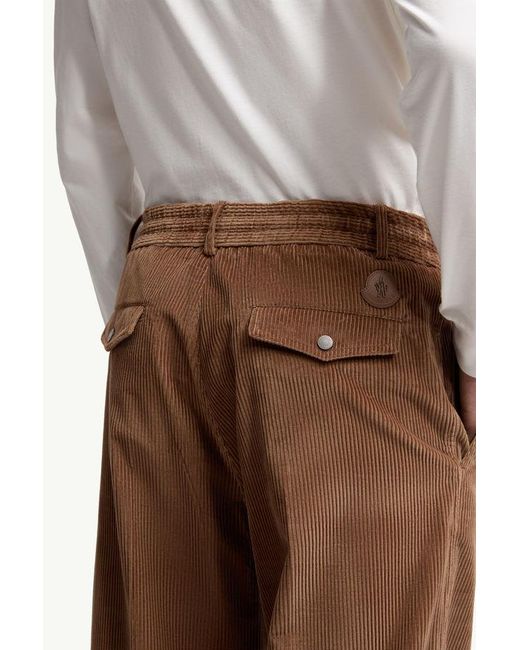 Moncler Brown Corduroy Straight-Leg Trousers for men
