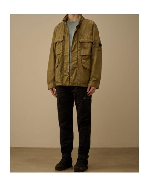 C P Company Green Hooded Four-Pocket Jacket for men